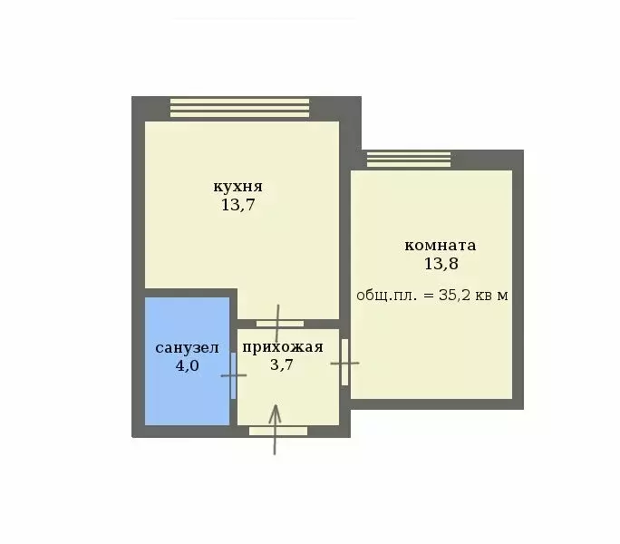 1-комнатная квартира: Сертолово, Центральная улица, 13 (35.2 м) - Фото 0