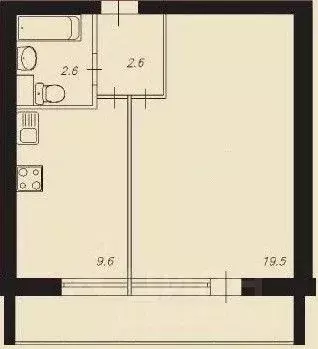 1-к кв. Московская область, Дзержинский Лесная ул., 20 (34.3 м) - Фото 2