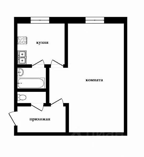 1-к кв. Татарстан, Казань ул. Кулахметова, 3 (32.5 м) - Фото 2