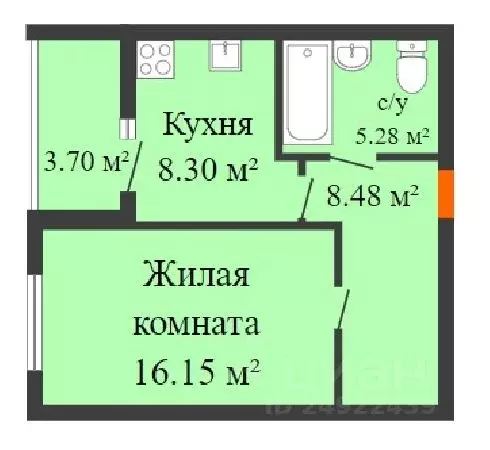 1-к кв. Нижегородская область, Кстово  (42.72 м) - Фото 0