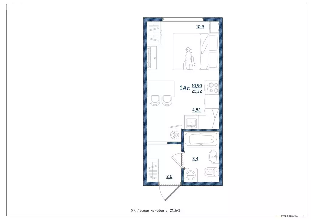 Квартира-студия: Тверь, улица Левитана, 93А (21.3 м) - Фото 2