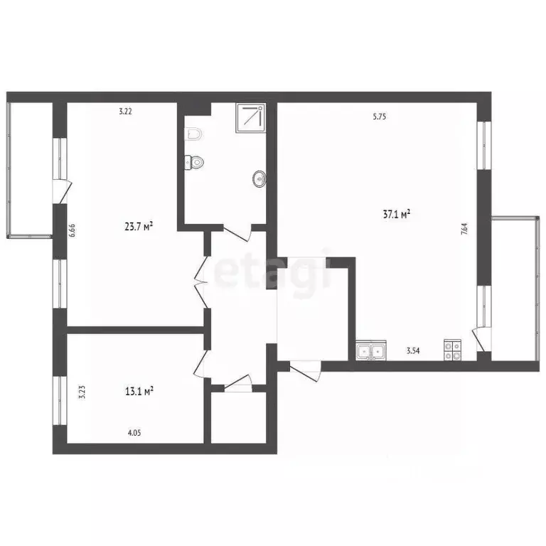3-к кв. Томская область, Томск Тверская ул., 81 (97.4 м) - Фото 2