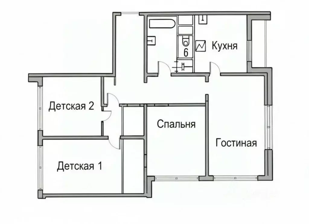 4-к кв. Москва Полярная ул., 32К2 (98.5 м) - Фото 2