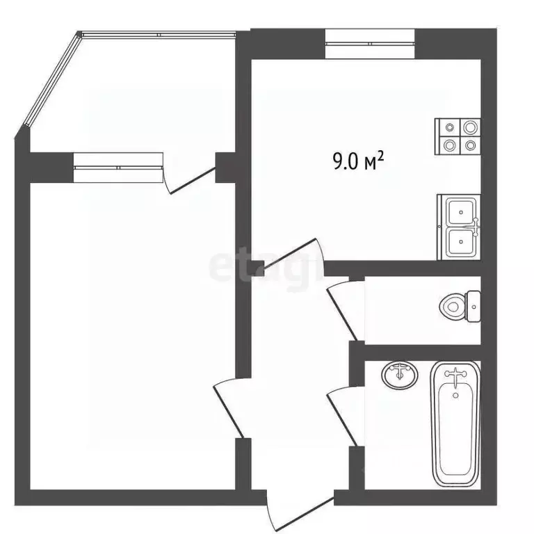1-к кв. Московская область, Балашиха Ольгино мкр, ул. Жилгородок, 1 ... - Фото 2