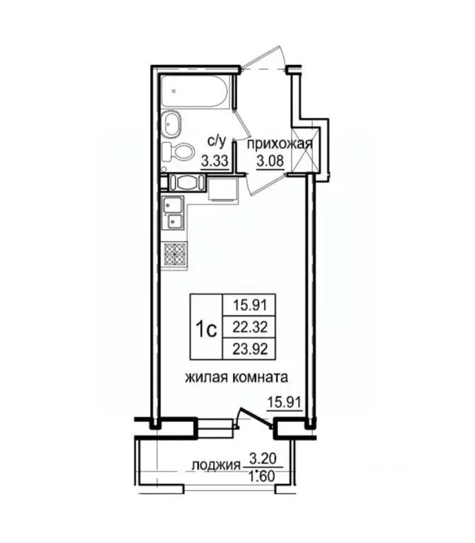 Студия Санкт-Петербург Планерная ул., 87к1 (22.1 м) - Фото 0