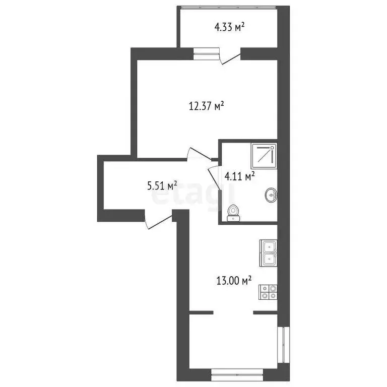 1-комнатная квартира: Санкт-Петербург, Выборгское шоссе, 156к2 (36.3 ... - Фото 1