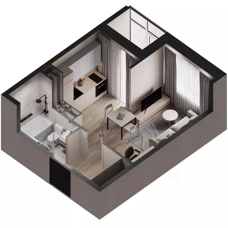 Студия Приморский край, Владивосток Зеленый Бульвар 2 жилой комплекс ... - Фото 1