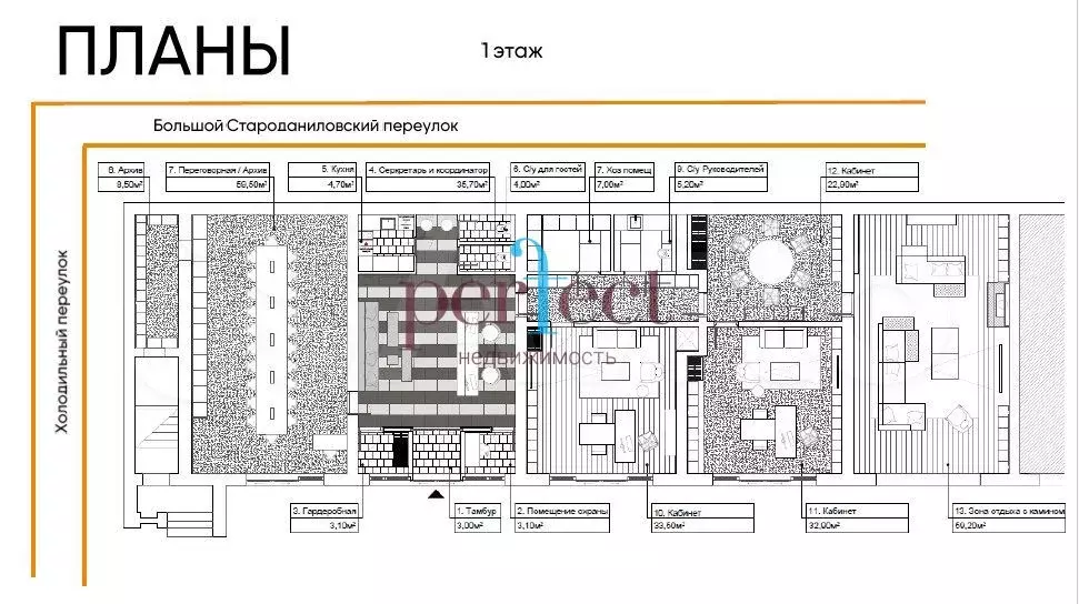 Продажа осз 798.7 м2 (1-2 этаж), по адресу: Холодильный переулок, д. ... - Фото 0