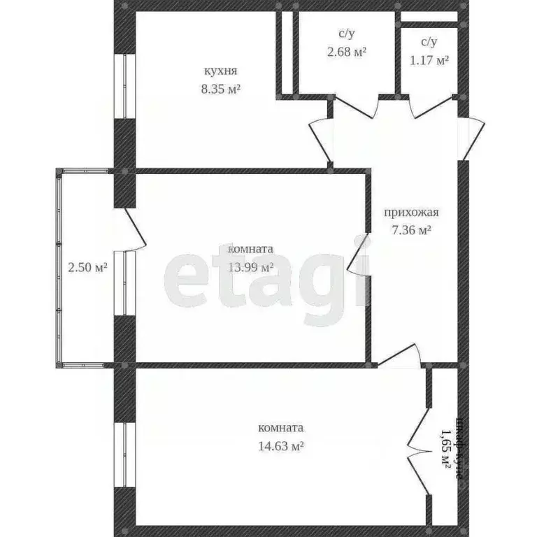 2-к кв. Костромская область, Кострома Богатырская ул., 26 (51.0 м) - Фото 1
