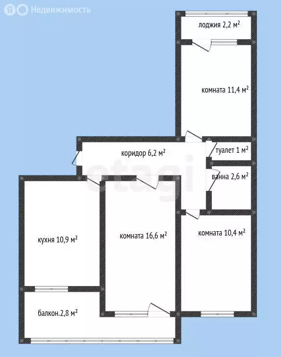3-комнатная квартира: Новороссийск, улица Видова, 173 (67.3 м) - Фото 0