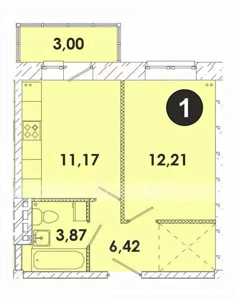 1-к кв. Иркутская область, Иркутский муниципальный округ, пос. ... - Фото 0