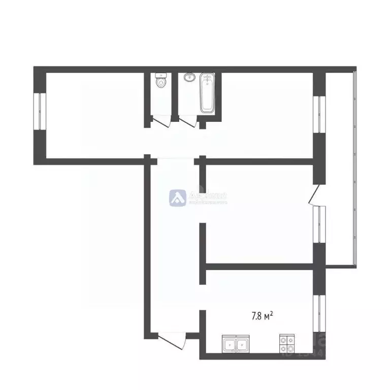 3-к кв. Тюменская область, Тюмень ул. Дружбы, 157 (59.5 м) - Фото 1