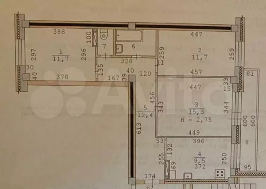 3-к. квартира, 65 м, 7/14 эт. - Фото 0