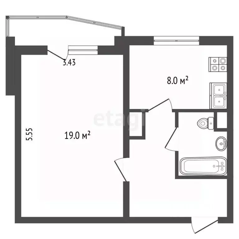 1-к кв. Крым, Судак ул. Мичурина, 6 (38.4 м) - Фото 2