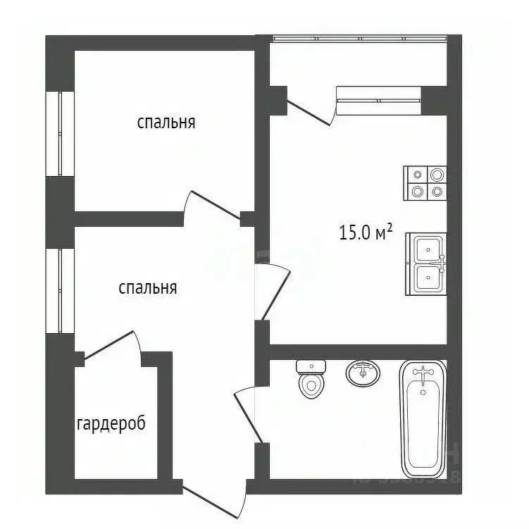 1-к кв. Ростовская область, Ростов-на-Дону ул. Вагулевского, 37 (43.0 ... - Фото 1