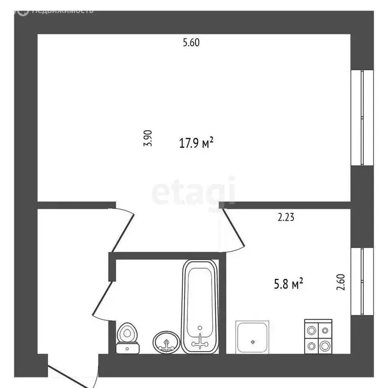 1-комнатная квартира: Белгород, проспект Славы, 23А (30 м) - Фото 0