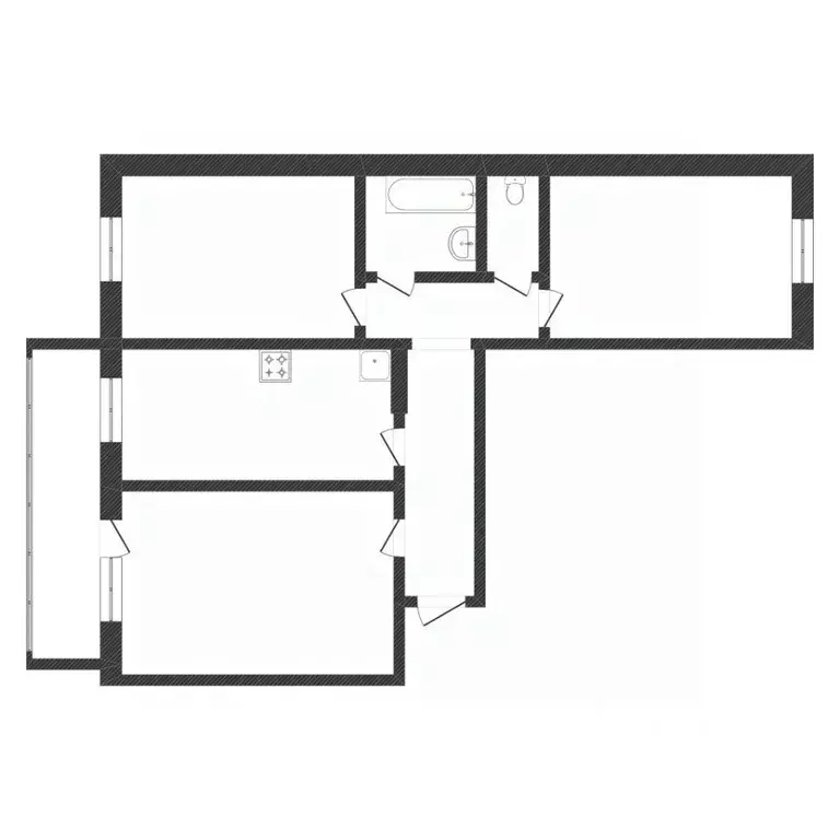 3-к кв. Тюменская область, Тюмень Микрорайон мыс, ул. Малиновского, ... - Фото 2