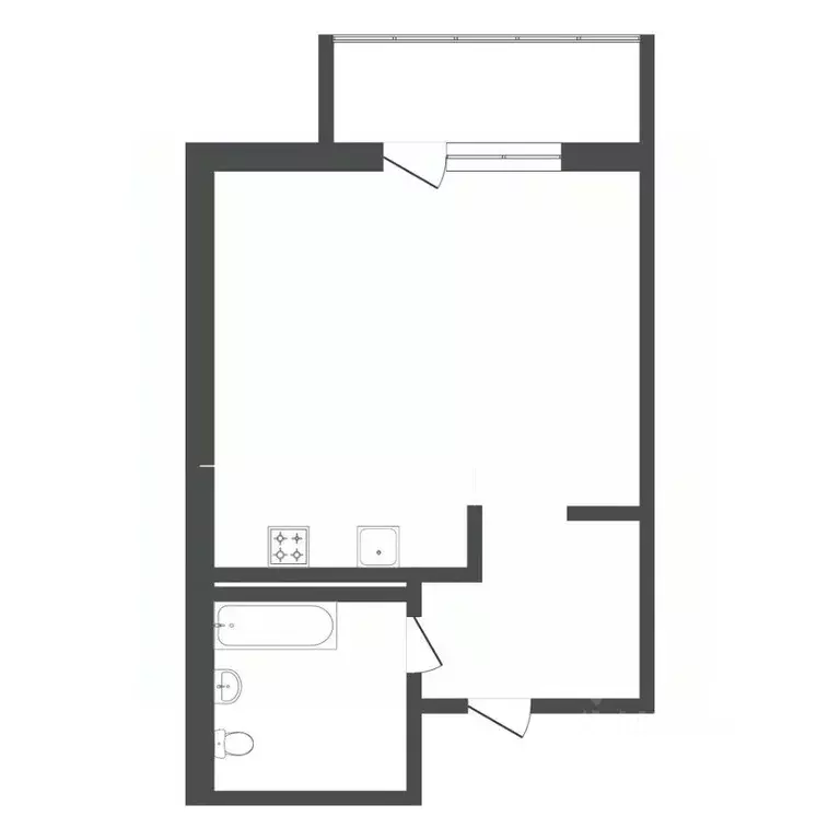 Студия Тюменская область, Тюмень ул. Червишевский Тракт, 47 (26.2 м) - Фото 2