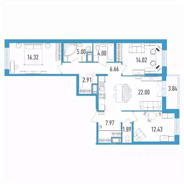 3-к кв. Санкт-Петербург бул. Головнина, 3к1 (95.0 м) - Фото 0