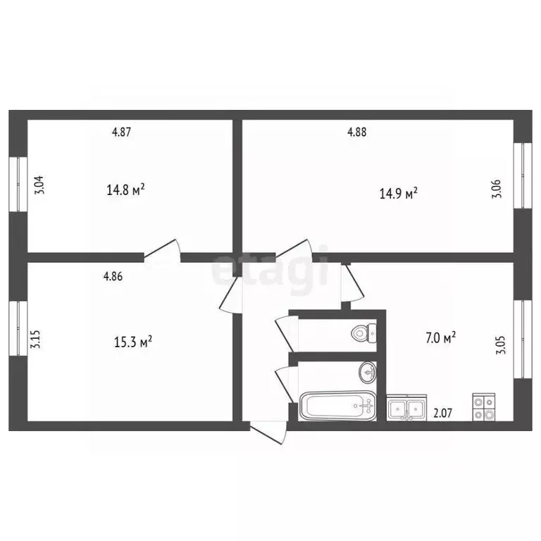 3-к кв. Московская область, Лобня ул. 9 Квартал, 8 (59.2 м) - Фото 2