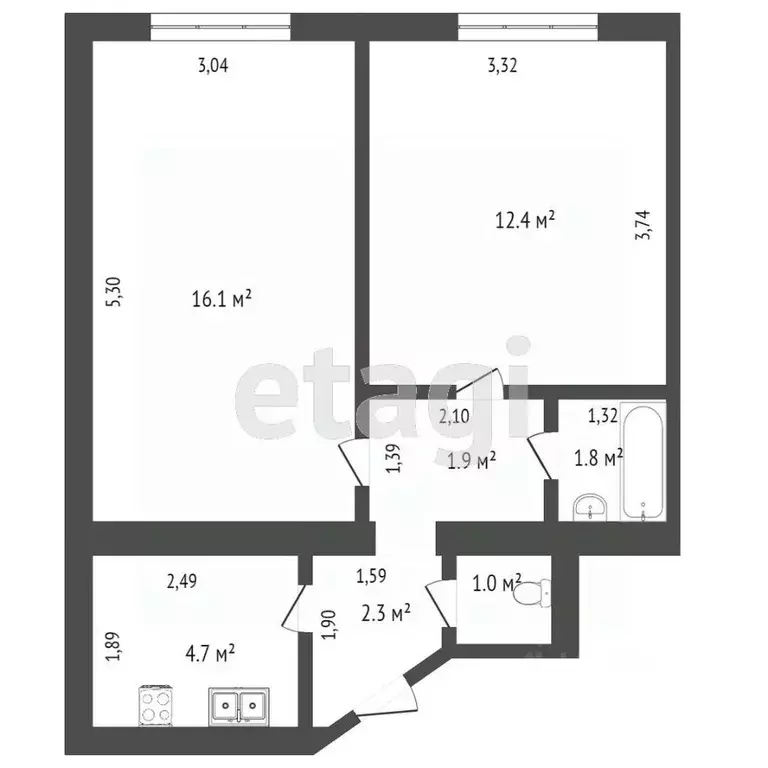 2-к кв. Тюменская область, Тюмень Ткацкий проезд, 6 (42.5 м) - Фото 2