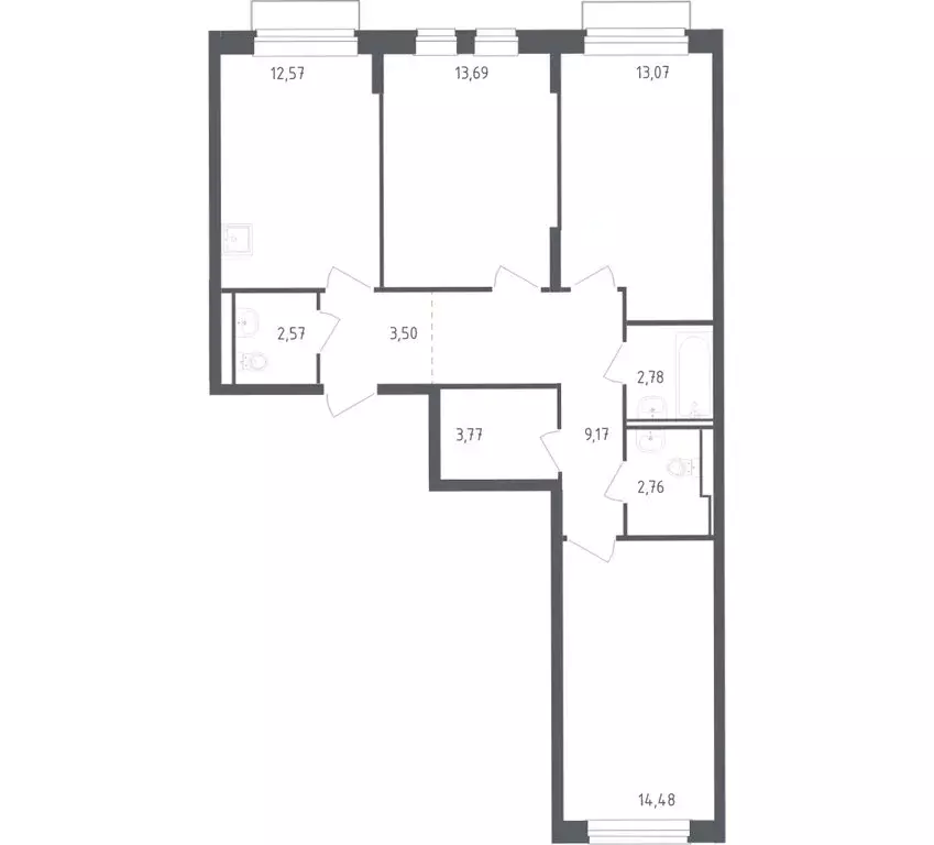 3-комнатная квартира: село Лайково, микрорайон Город-Событие, ЖК ... - Фото 1