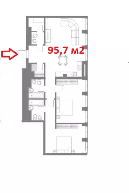 3-к кв. Москва Дружинниковская ул., 15 (95.7 м) - Фото 1