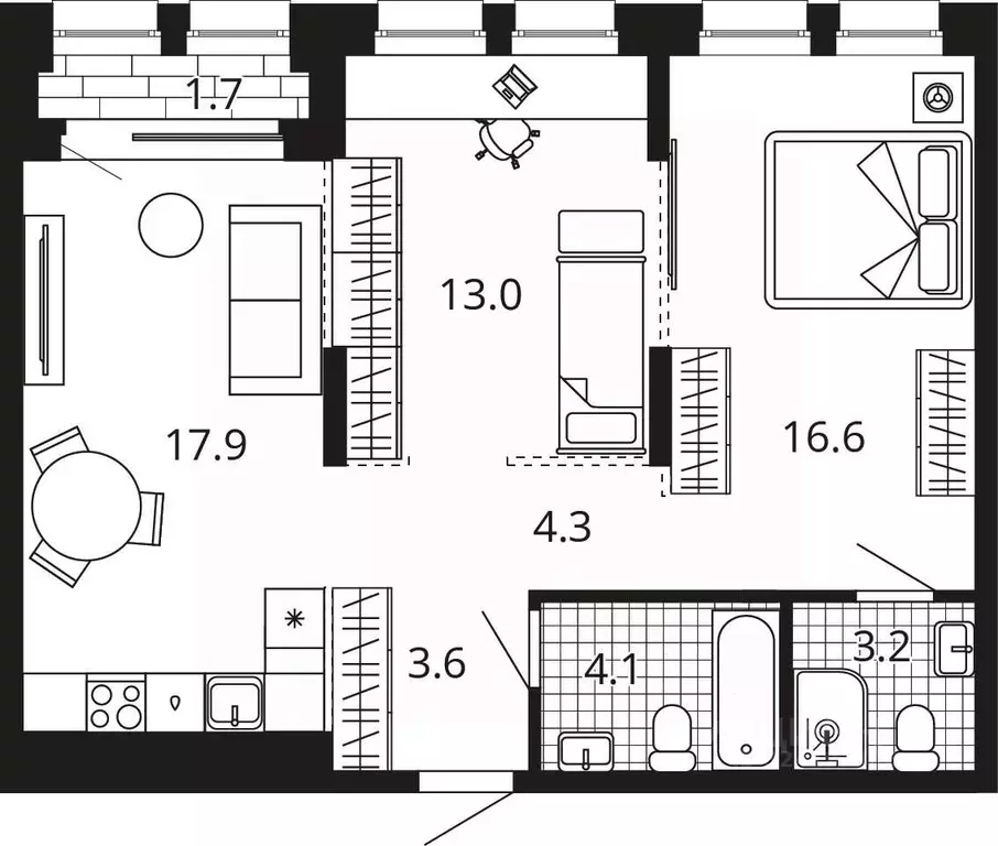 2-к кв. Пензенская область, Пенза Центральный квартал Скала Сити жилой ... - Фото 1