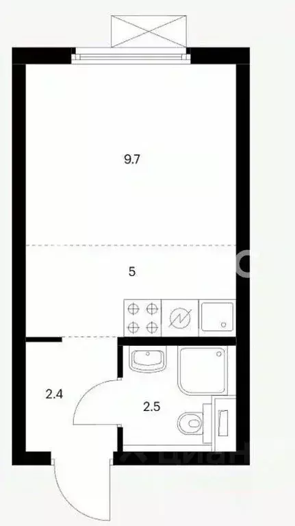 Студия Москва Новоостаповская ул., 7к2 (20.08 м) - Фото 1