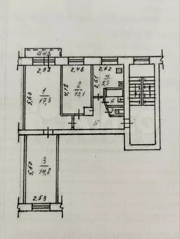 3-к. квартира, 58 м, 4/5 эт. - Фото 0