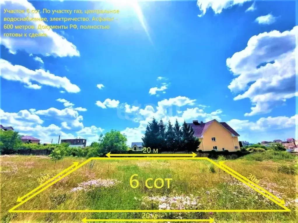 Участок в Крым, Симферопольский район, Молодежное пгт ул. Малиновая ... - Фото 0