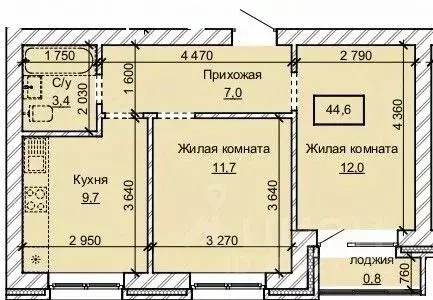 2-к кв. Алтайский край, Барнаул ул. Анатолия (44.6 м) - Фото 1