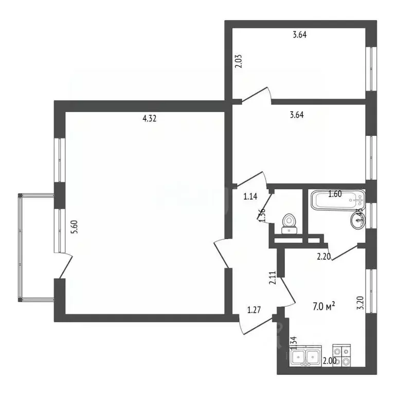 3-к кв. Краснодарский край, Крымск ул. Вавилова, 13 (53.2 м) - Фото 2