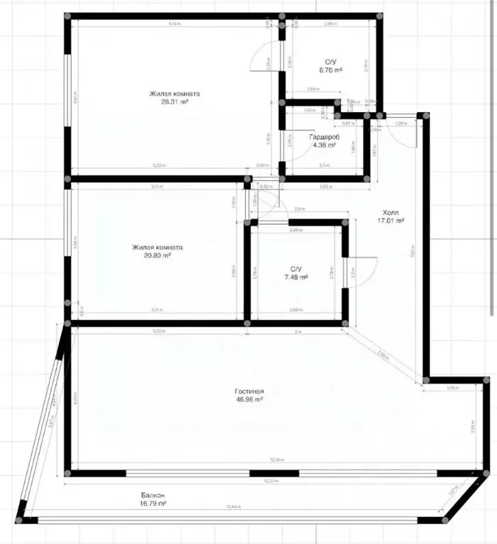 3-к кв. Кабардино-Балкария, Нальчик ул. Кешокова, 1 (167.57 м) - Фото 2