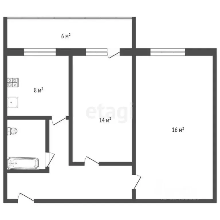 2-к кв. Брянская область, Брянск Спартаковская ул., 123 (54.2 м) - Фото 1