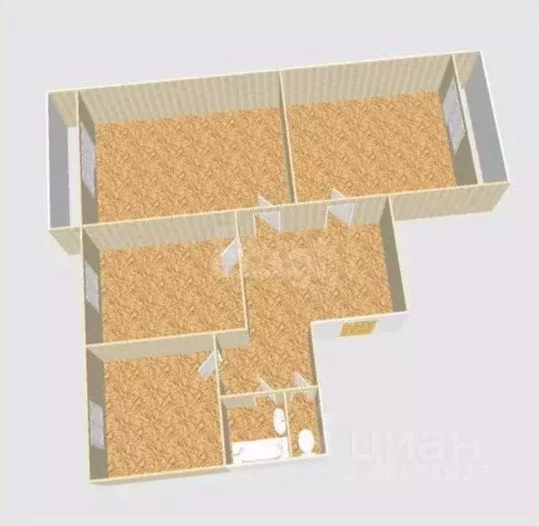 3-к кв. Сахалинская область, Южно-Сахалинск Сахалинская ул., 45А (74.0 ... - Фото 1