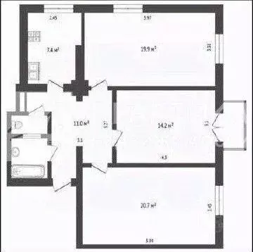 3-к кв. Москва Донская ул., 27К2 (78.0 м) - Фото 2