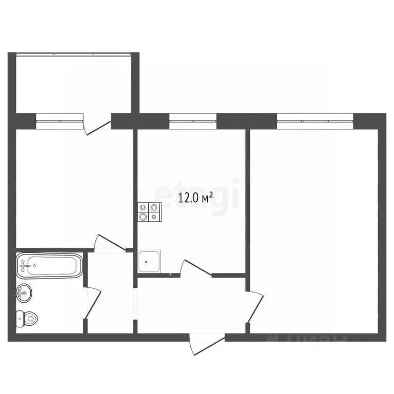 2-к кв. Крым, Евпатория ул. Демышева, 110Ак2 (50.9 м) - Фото 2