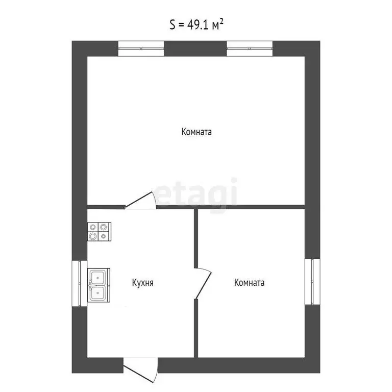 Дом в Бердюгино, Первомайская улица (49.1 м) - Фото 1