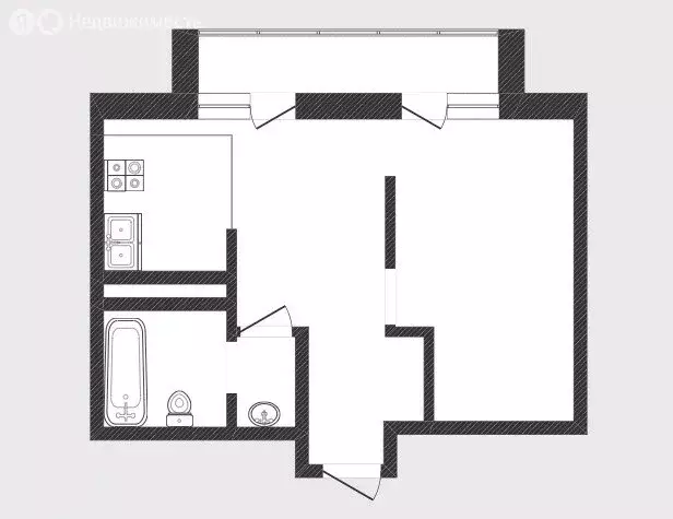 Квартира-студия: Тюмень, улица Ю.-Р.Г. Эрвье, 24к2 (30.3 м) - Фото 2