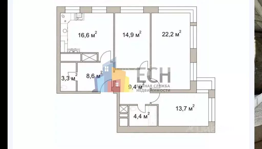 3-к кв. Москва ул. Ивана Франко, 6 (93.4 м) - Фото 2