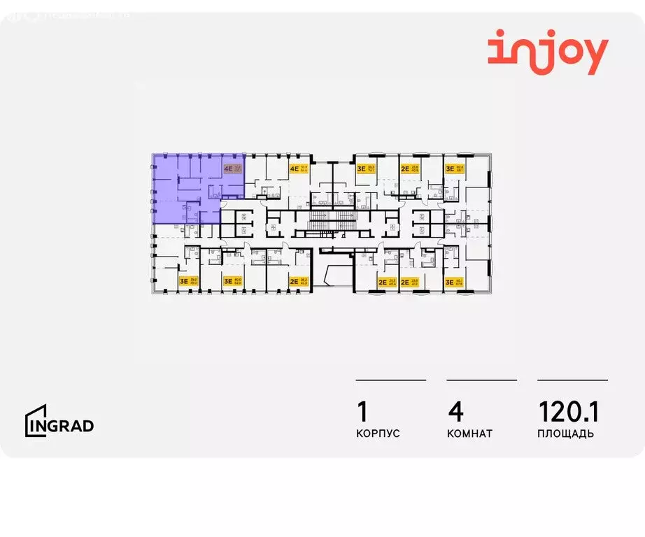 4-комнатная квартира: Москва, жилой комплекс Инджой (120.1 м) - Фото 1