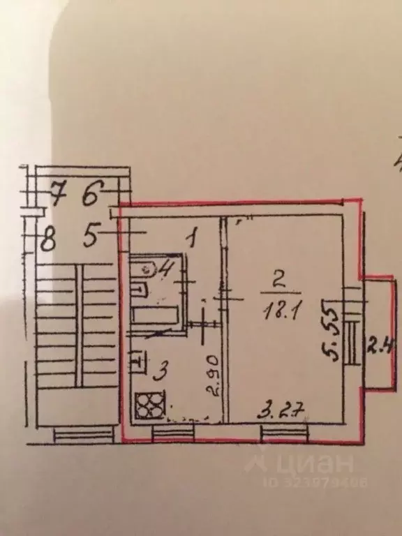 1-к кв. Санкт-Петербург Новосибирская ул., 10 (31.2 м) - Фото 2
