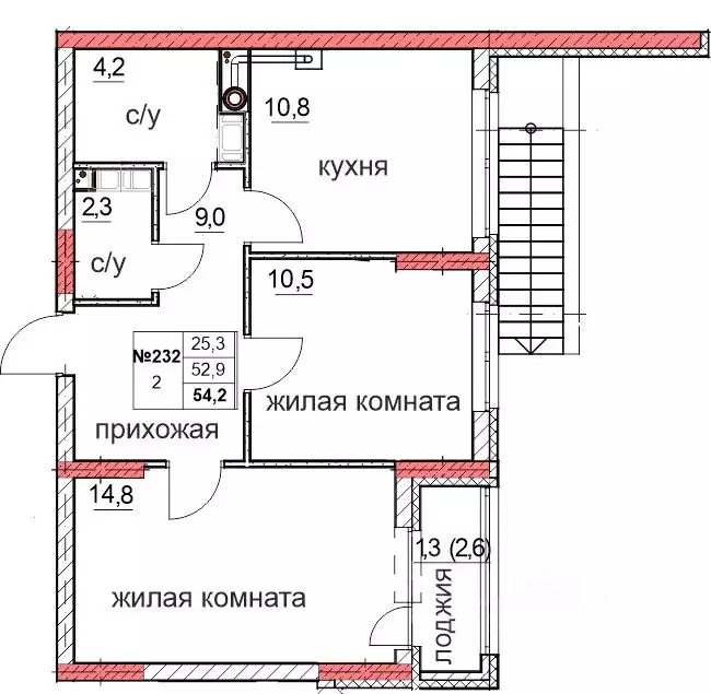 2-к кв. Нижегородская область, Дзержинск Комсомольский мкр,  (52.9 м) - Фото 0