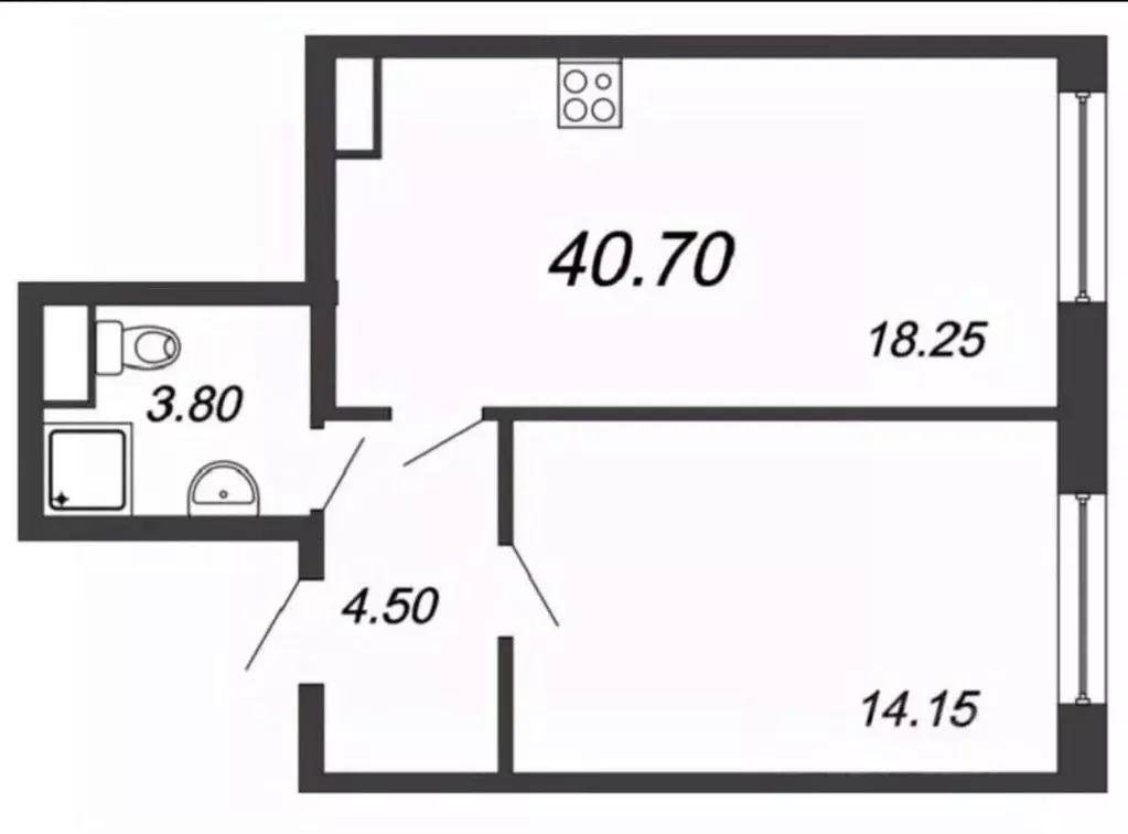 1-к кв. Санкт-Петербург Московское ш., 3к5 (40.7 м) - Фото 1