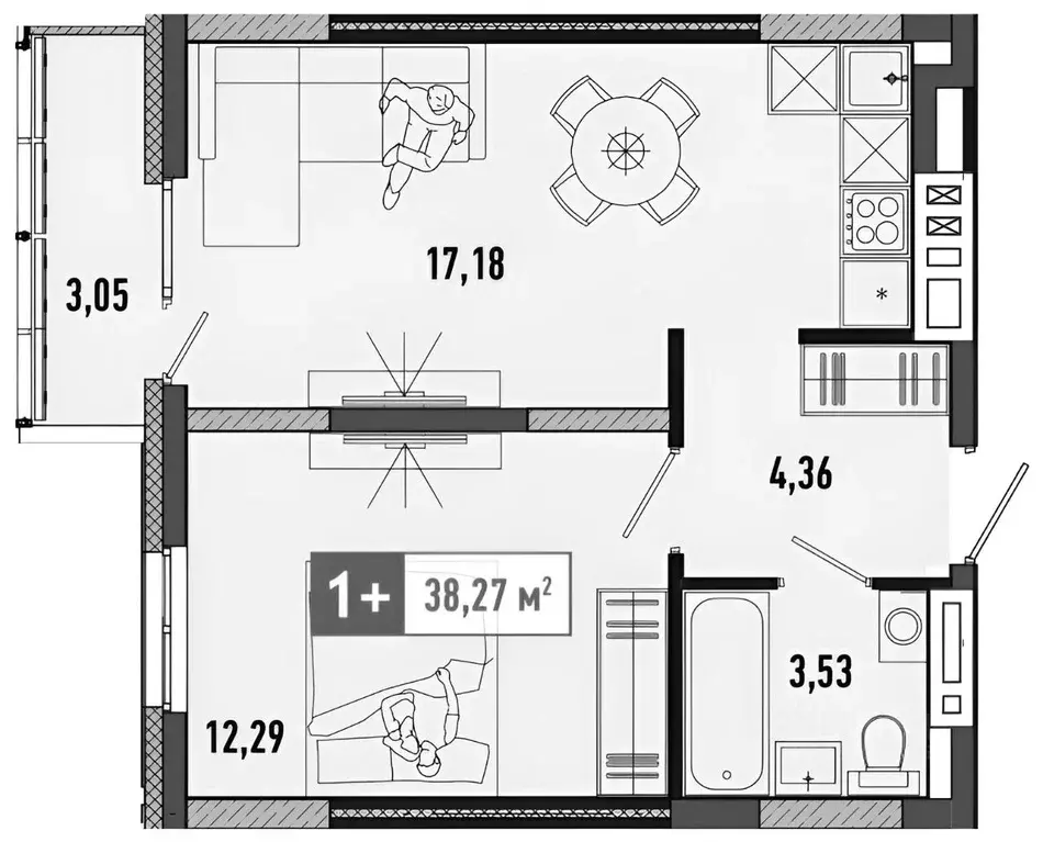 1-к кв. Тюменская область, Тюмень Рощино мкр, ул. Александра ... - Фото 2