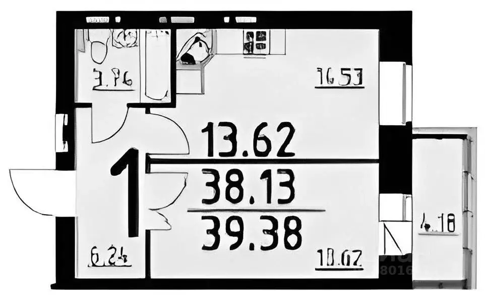 1-к кв. Красноярский край, Красноярск Норильская ул., 10А (38.0 м) - Фото 2