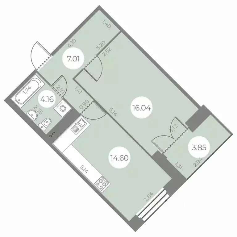 1-к кв. Санкт-Петербург ул. Маршала Захарова, 10 (43.73 м) - Фото 0