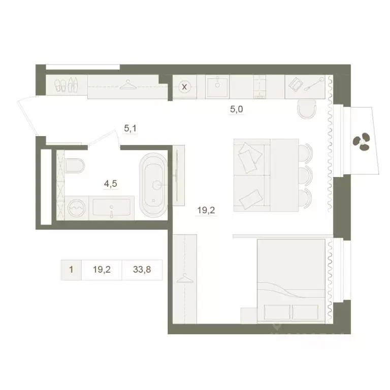 1-к кв. Башкортостан, Уфа Родина Парк жилой комплекс (33.8 м) - Фото 0