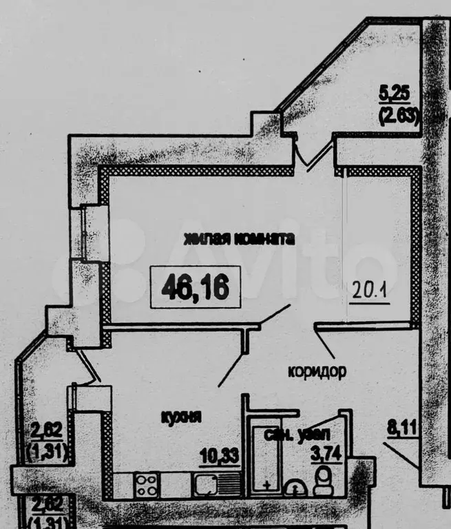 1-к. квартира, 46,1 м, 15/16 эт. - Фото 0